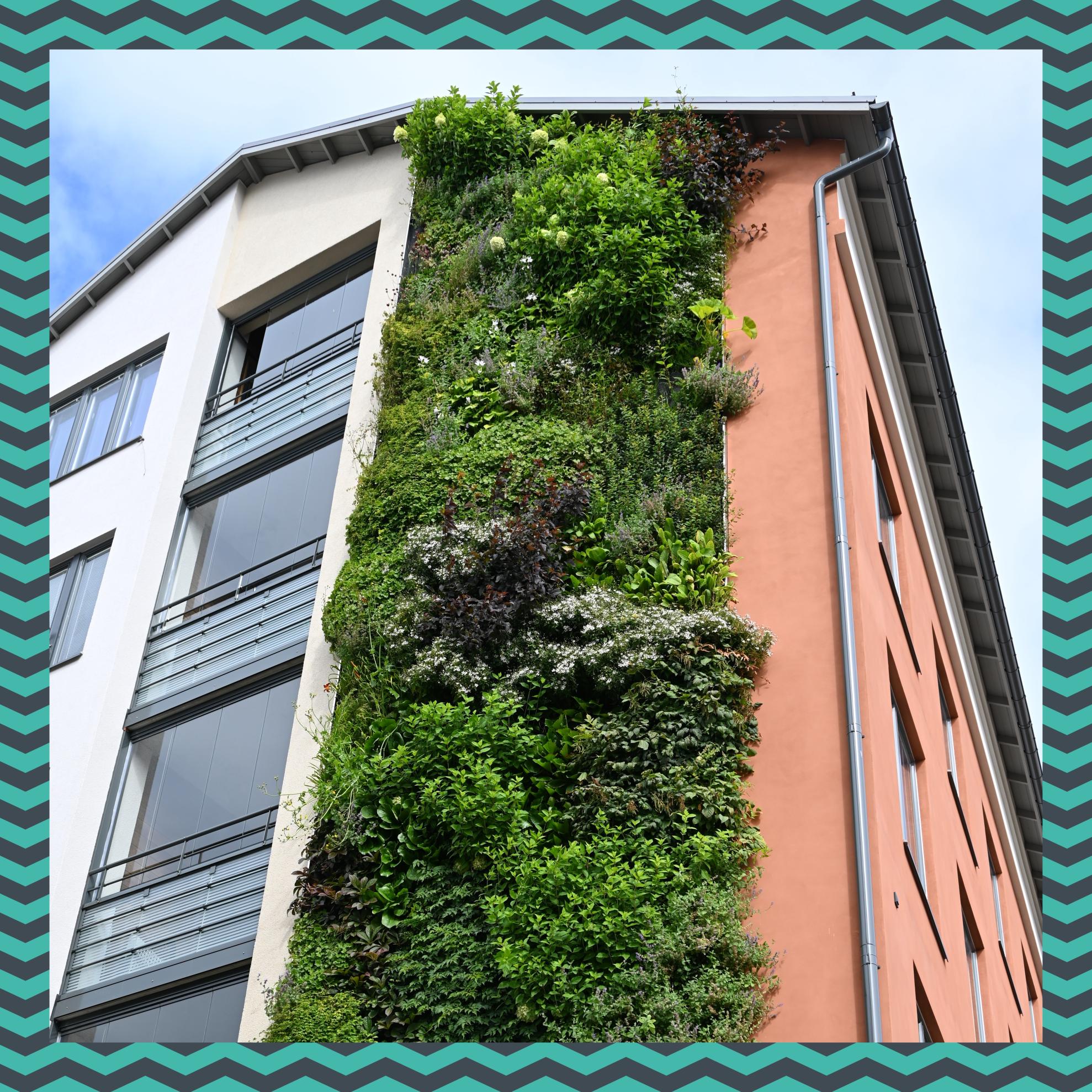 Green facade in Mariehamn, Finland.