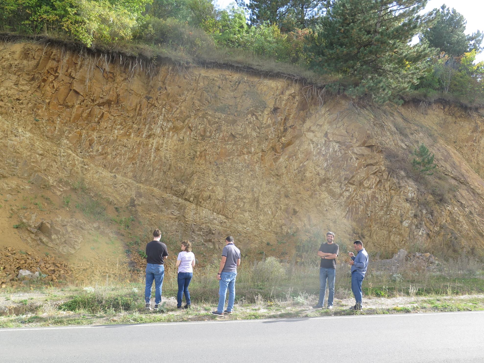 Field visit to active and potential landslides near Tsaghkadzor. Photo: Conrad Dorer.