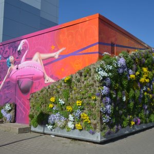 „DASmutigeINGE“ - „Das mutige Ingenieurswesen“ ist eine vertikale Begrünung in Magdeburg-Neustadt.