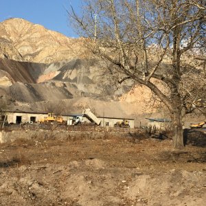 Abandoned infrastructure at the former uranium mining site Min Kush