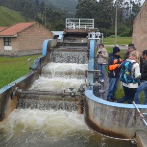 In der Abwasserbehandlungsanlage der Stadt Cuenca in Ecuador, gelegen auf 2550 m Höhe in den Anden. 