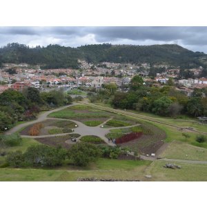 Traditional circular garden in Cuenca, Ecuador - an example of urban green infrastructure